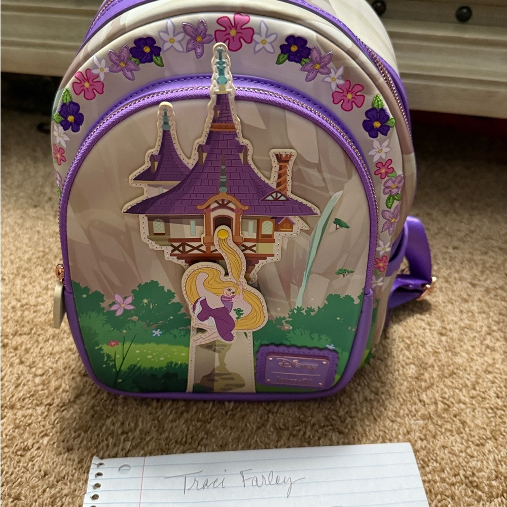 Loungefly Purple and Cream Rapunzel Backpack